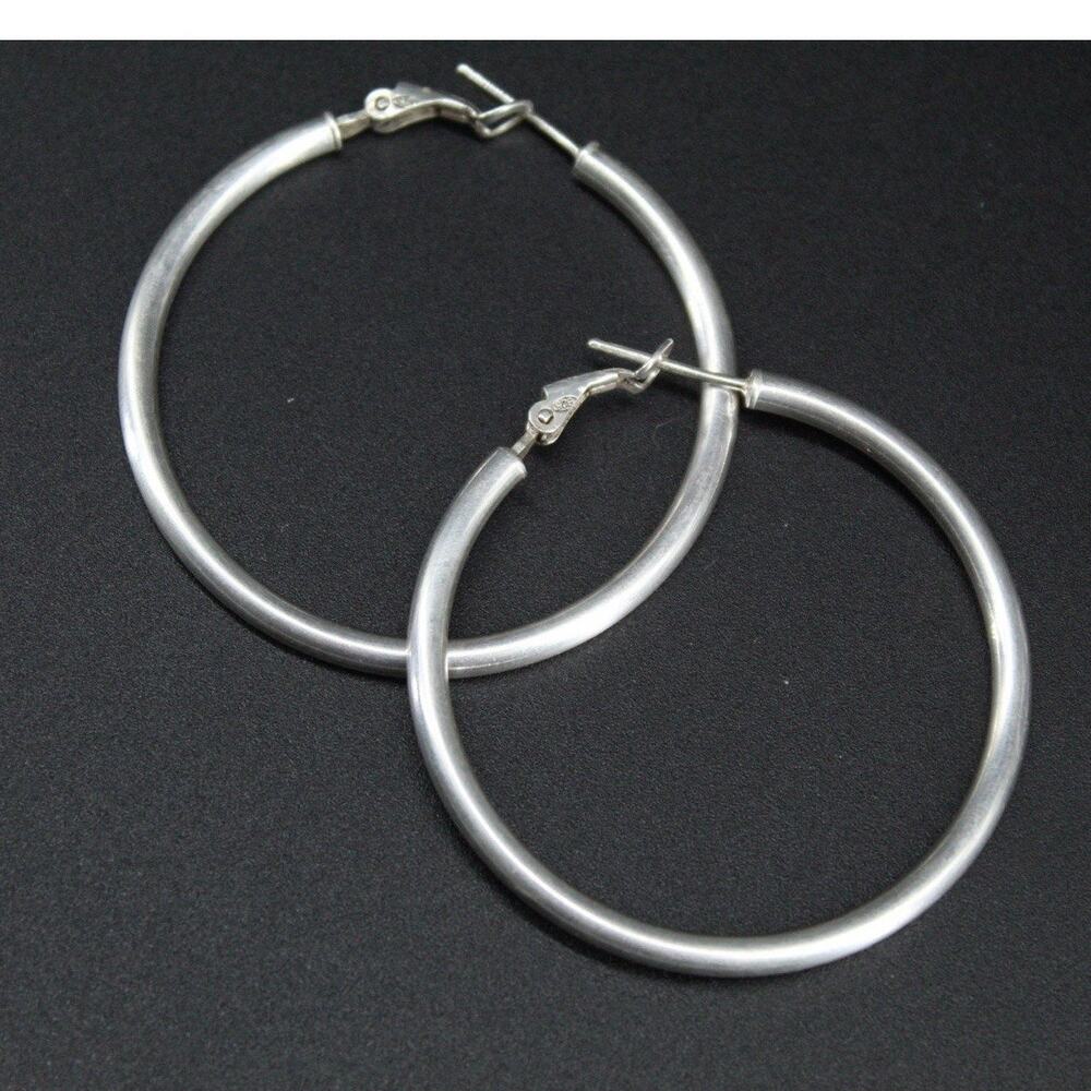 Dyadema Italy 925 Sterling Silver Hoop Earrings 46mm Hoop Earrings